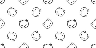katt sömlös mönster kattunge kalikå vektor sällskapsdjur huvud ansikte scarf isolerat upprepa bakgrund tecknad serie djur- bricka tapet illustration klotter vit design