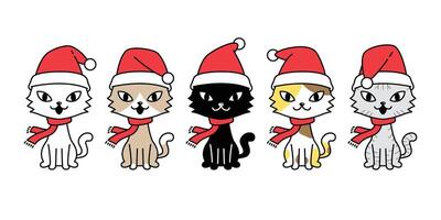 Katze Vektor Weihnachten Santa claus Hut Kätzchen Kattun Symbol Logo Symbol Charakter Karikatur Illustration Design