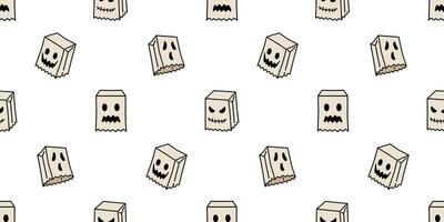 Geist nahtlos Muster Halloween gespenstisch Karikatur Vektor Papier Tasche Fliese Hintergrund Schal isoliert wiederholen Hintergrund böse Teufel Gekritzel Illustration Geschenk wickeln Papier Design