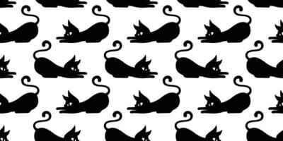 katt sömlös mönster halloween kattunge vektor kalikå tecknad serie upprepa tapet scarf isolerat bricka bakgrund karaktär klotter illustration design