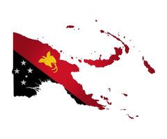 vektor isolerat illustration med nationell flagga med form av papua ny guinea Karta förenklat. volym skugga på de Karta. vit bakgrund
