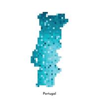 Vektor isoliert geometrisch Illustration mit einfach eisig Blau gestalten von Portugal Karte. Pixel Kunst Stil zum nft Vorlage. gepunktet Logo mit Gradient Textur zum Design auf Weiß Hintergrund