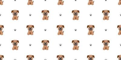 tecknad serie karaktär brun hund sömlös mönster bakgrund vektor