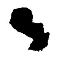 Vektor isoliert vereinfacht Illustration Symbol mit schwarz Silhouette von Paraguay Karte. Weiß Hintergrund