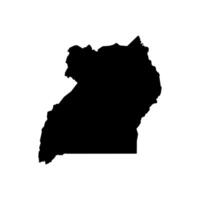Vektor isoliert vereinfacht Illustration Symbol mit schwarz Silhouette von Uganda Karte. Weiß Hintergrund