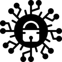 fast svart ikon för cyber säkerhet vektor