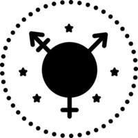 solide schwarz Symbol zum Transgender vektor