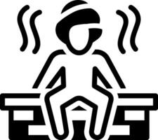 solide schwarz Symbol zum Sauna vektor