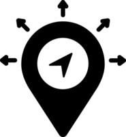 fast svart ikon för navigering vektor