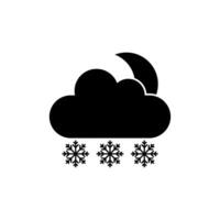 ein schwarz und Weiß Illustration von ein Wolke mit Schneeflocken vektor