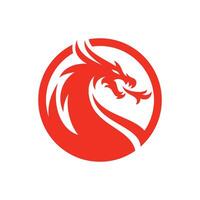 Drachen Kopf Logo Design Vektor Illustration