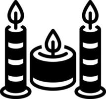 solide schwarz Symbol zum Kerzen vektor