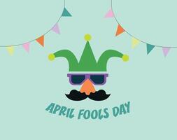 komisk glasögon och mustasch för april dårar dag illustration vektor