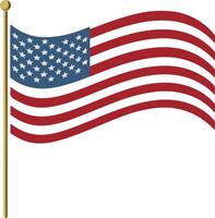 ett amerikan flagga vinka i de vind vektor