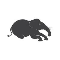 Vektor Illustration von Elefant Silhouetten auf Weiß Hintergrund.
