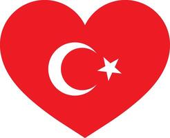 Truthahn Herz Flagge isoliert auf Weiß Hintergrund . Türkisch Herz Vektor