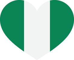 nigeria hjärta flagga . nigeria flagga i hjärta form . kärlek nigeria symbol vektor