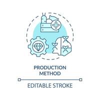 Produktion Methode Sanft Blau Konzept Symbol. National Industrie Wachstum. Makro Wirtschaft, gdp berechnen. runden gestalten Linie Illustration. abstrakt Idee. Grafik Design. einfach zu verwenden im Broschüre, Heft vektor