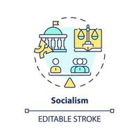 Sozialismus Ideologie multi Farbe Konzept Symbol. kollektiv Wirtschaft Planung. autoritär politisch Struktur. runden gestalten Linie Illustration. abstrakt Idee. Grafik Design. einfach zu verwenden vektor