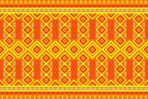 aztekisch Stammes- geometrisch Vektor Hintergrund im schwarz rot Gelb Weiß nahtlos Streifen Muster. traditionell Ornament ethnisch Stil. Design zum Textil, Stoff, Kleidung, Vorhang, Teppich, Ornament, Verpackung.