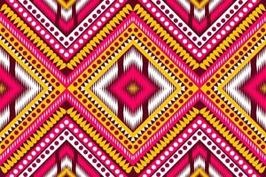 aztec stam- geometrisk vektor bakgrund i svart röd gul vit sömlös rand mönster. traditionell prydnad etnisk stil. design för textil, tyg, Kläder, ridå, matta, prydnad, omslag.