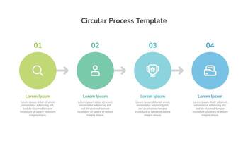 cirkulär bearbeta infographic mall design med 4 steg och ikoner vektor