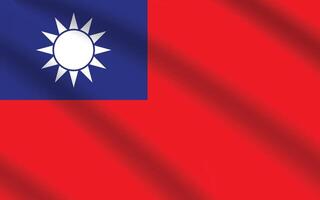 eben Illustration von Taiwan National Flagge. Taiwan Flagge Design. Taiwan Welle Flagge. vektor