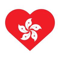 Hong kong National Flagge Vektor Symbol Design. Hong kong Flagge im Herz Form. Vektor Hong kong Flagge im Herz.
