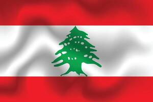 eben Illustration von Libanon National Flagge. Libanon Flagge Design. Libanon Welle Flagge. vektor