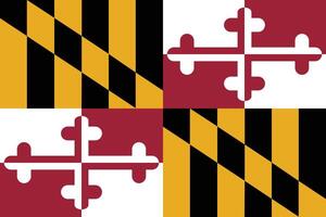 eben Illustration von Maryland Zustand Flagge. Maryland Flagge Design. vektor