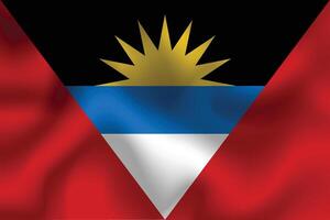 eben Illustration von Antigua und Barbuda Flagge. Antigua und Barbuda National Flagge Design. Antigua und Barbuda Welle Flagge. vektor