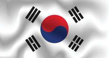 eben Illustration von das Süd Korea National Flagge. Süd Korea Flagge Design. Süd Korea Welle Flagge. vektor