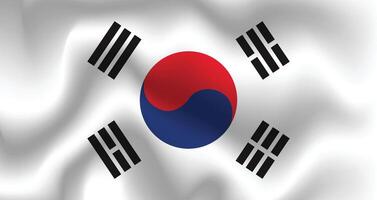 platt illustration av de söder korea nationell flagga. söder korea flagga design. söder korea Vinka flagga. vektor