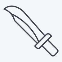 Symbol Messer. verbunden zu Militär- und Heer Symbol. Linie Stil. einfach Design Illustration vektor
