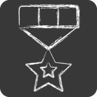Symbol Rang Abzeichen. verbunden zu Militär- und Heer Symbol. Kreide Stil. einfach Design Illustration vektor