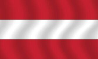 eben Illustration von Österreich National Flagge. Österreich Flagge Design. Österreich Welle Flagge. vektor