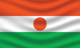 eben Illustration von Niger National Flagge. Niger Flagge Design. Niger Welle Flagge. vektor