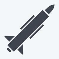 Symbol Rakete. verbunden zu Militär- und Heer Symbol. Glyphe Stil. einfach Design Illustration vektor