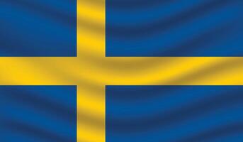platt illustration av Sverige nationell flagga. Sverige flagga design. Sverige Vinka flagga. vektor