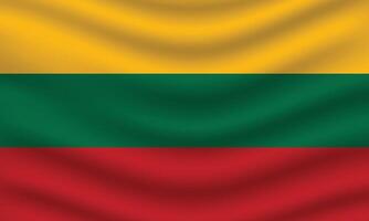 eben Illustration von Litauen National Flagge. Litauen Flagge Design. Litauen Welle Flagge. vektor