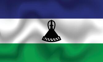 platt illustration av lesotho nationell flagga. lesotho flagga design. lesotho Vinka flagga. vektor