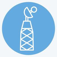 Symbol Signal Turm. verbunden zu Militär- und Heer Symbol. Blau Augen Stil. einfach Design Illustration vektor