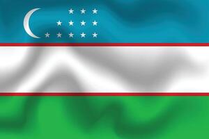 eben Illustration von Usbekistan Flagge. Usbekistan National Flagge Design. Usbekistan Welle Flagge. vektor