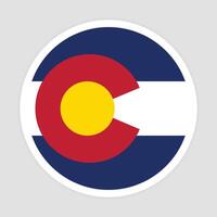 Colorado Zustand Flagge Vektor Symbol Design. Colorado Zustand Kreis Flagge. runden von Colorado Flagge.