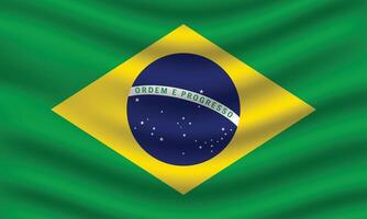 eben Illustration von Brasilien Flagge. Brasilien National Flagge Design. Brasilien Welle Flagge. vektor