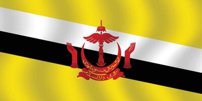 platt illustration av de brunei flagga. brunei nationell flagga design. brunei Vinka flagga. vektor