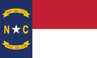 eben Illustration von das Norden Carolina Flagge. Norden Carolina Flagge Design. vektor