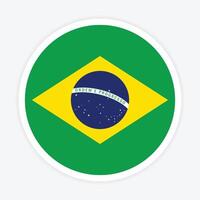 eben Illustration von Brasilien National Flagge. Brasilien Kreis Flagge. runden von Brasilien Flagge. vektor