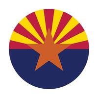 arizona stat flagga vektor ikon design. arizona stat cirkel flagga. runda av arizona flagga.