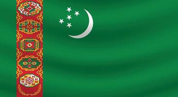 eben Illustration von das Turkmenistan Flagge. Turkmenistan National Flagge Design. Turkmenistan Welle Flagge. vektor